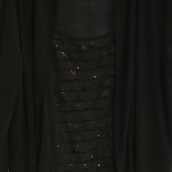 American City Wear 3X black jacket tunic with sparkly mock tank attached. - Picture 9 of 16